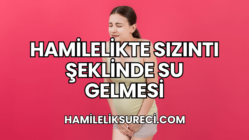 Hamilelikte Sızıntı Şeklinde Su Gelmesi